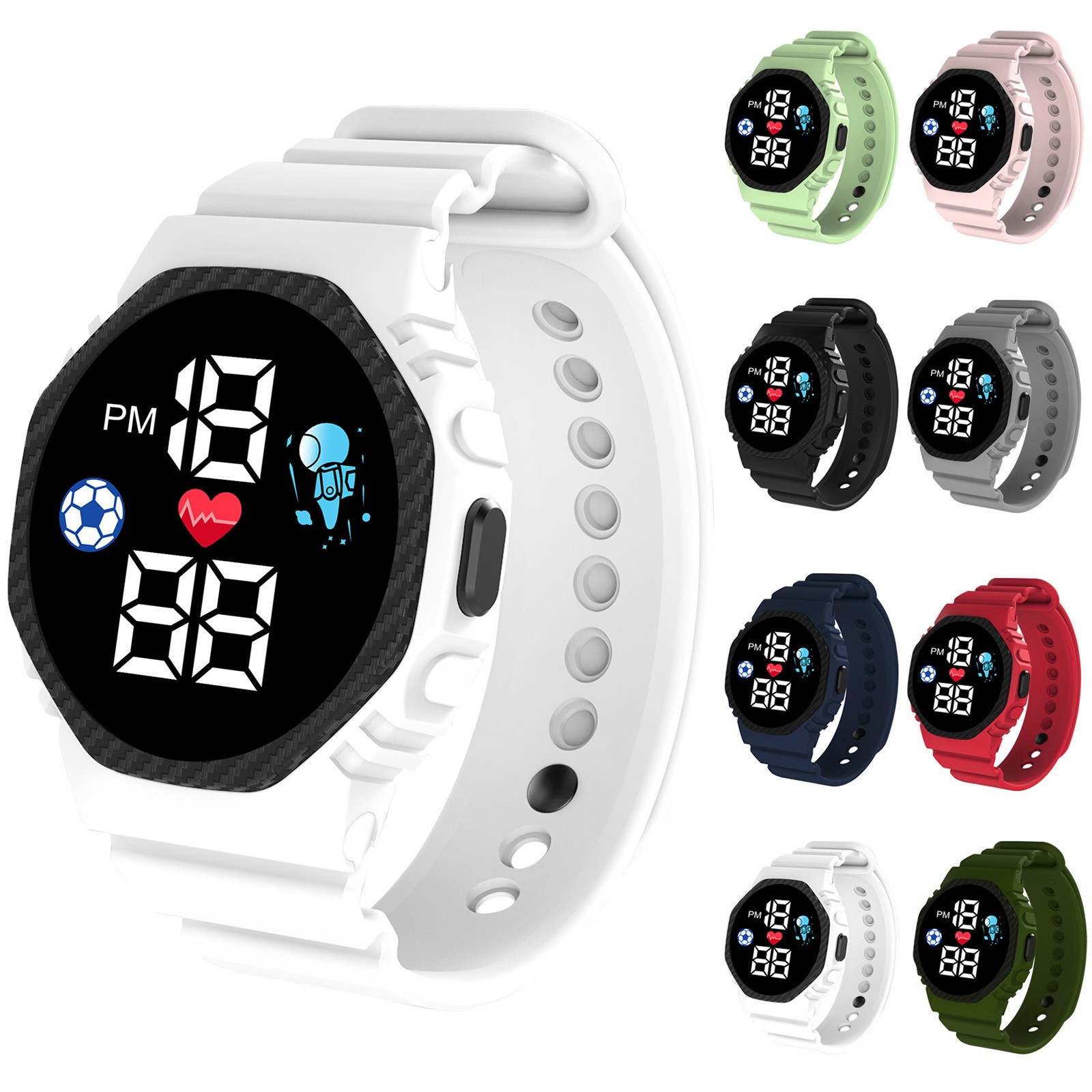 Smartwatch Digital Watches For Girls - Relógio inteligente multicolorido para crianças, meninos