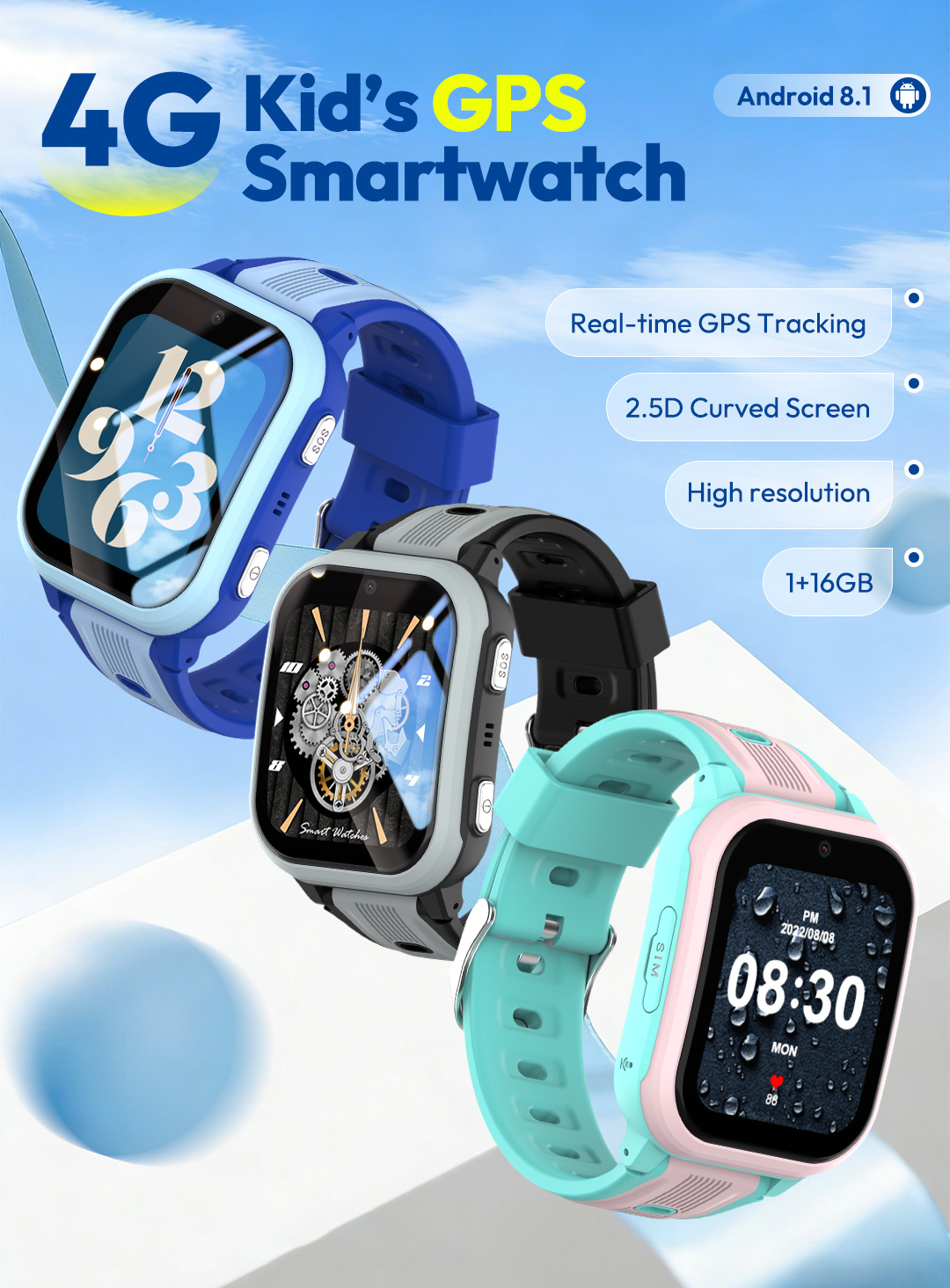 Smartwatch Watches Gift For Boys With Gps - Relógio Inteligente KT41 - Relógio Infantil