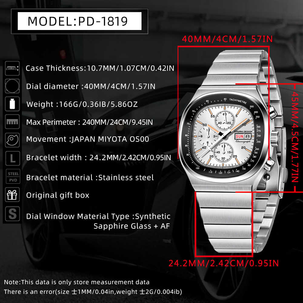 Pagani Design 40MM Relógio de  - Smartwatch Casual Watches For Men avaliação e preço