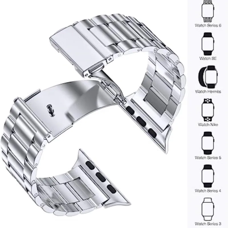Pulseira de aço inoxidável par - Smartwatch Apple Watches For Men avaliação e preço